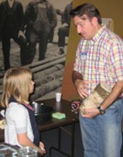 Volunteer showing Core Sample